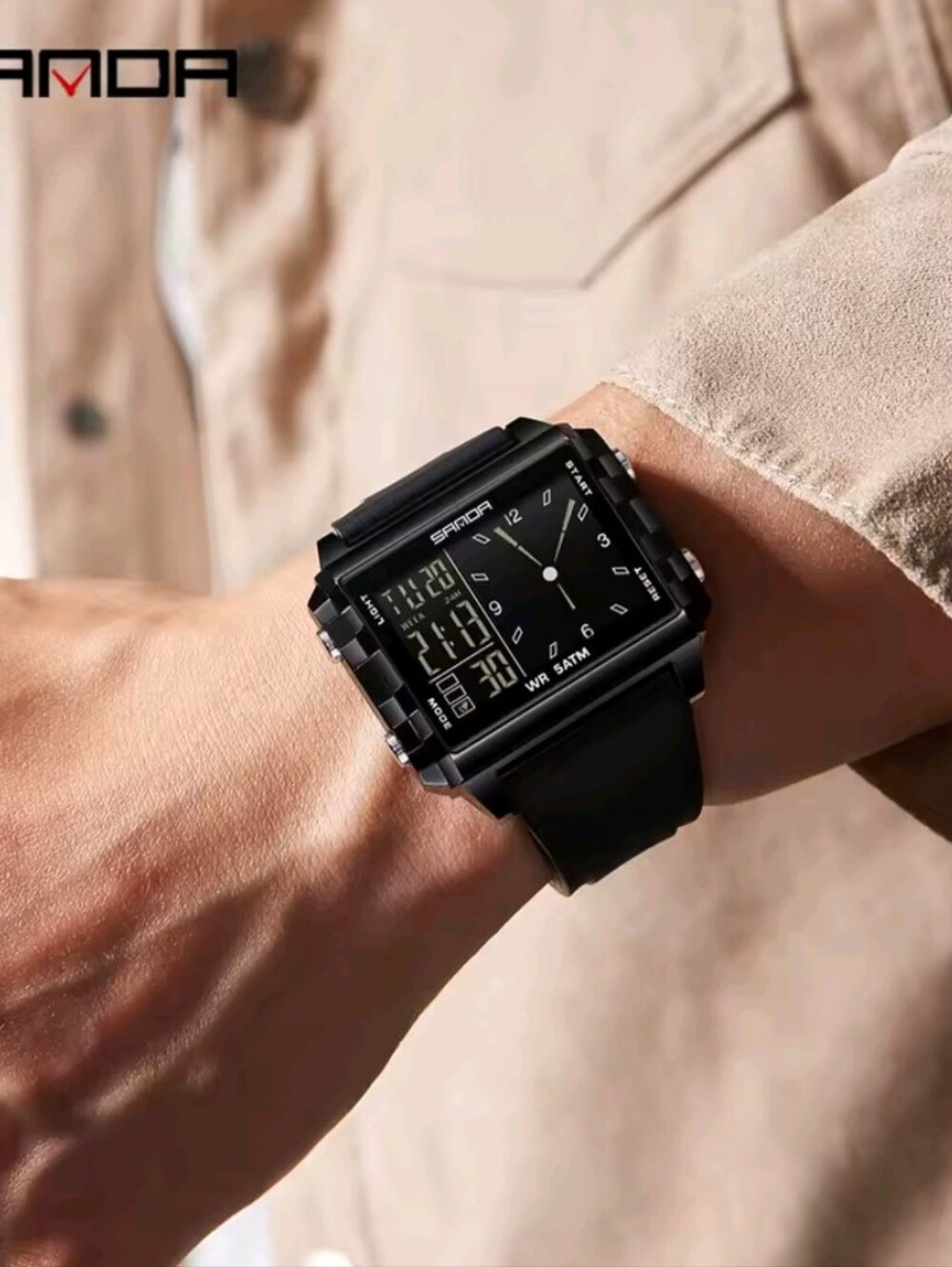 Men's Square Dual Electron Analog Watch